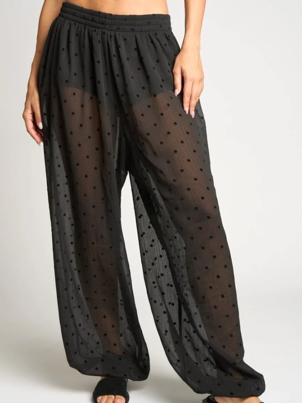 NWT in Package Lightweight Sheer Polka Dot Pants